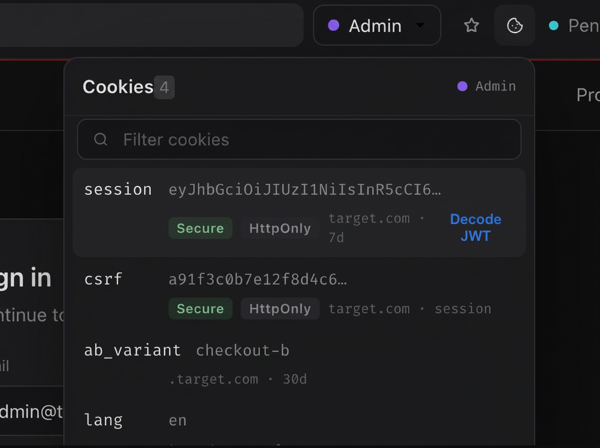 Katana's Cookies toolbar tool, open